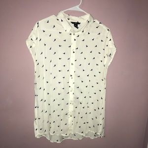 Cream button up shirt